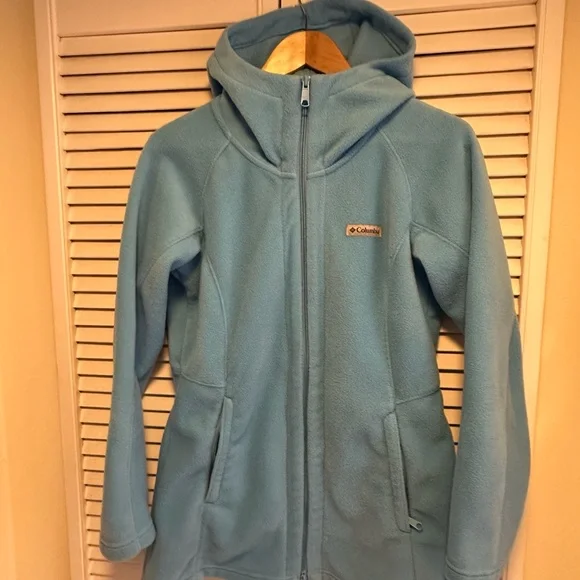 Columbia Sky Blue Hooded Fleece Jacket - Picture 4 of 6